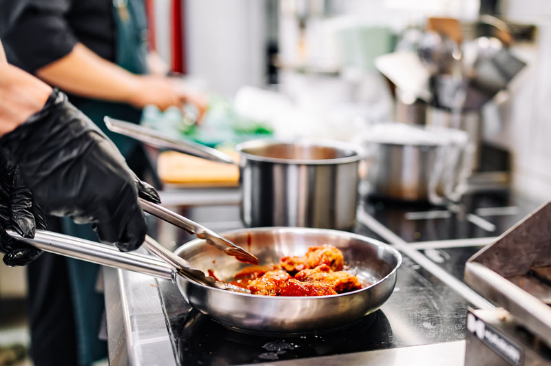 Cooking in the kitchen